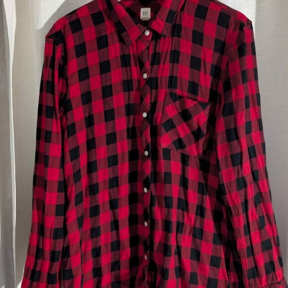 Gap Red Plaid Shirt Large - Picture 3 of 3